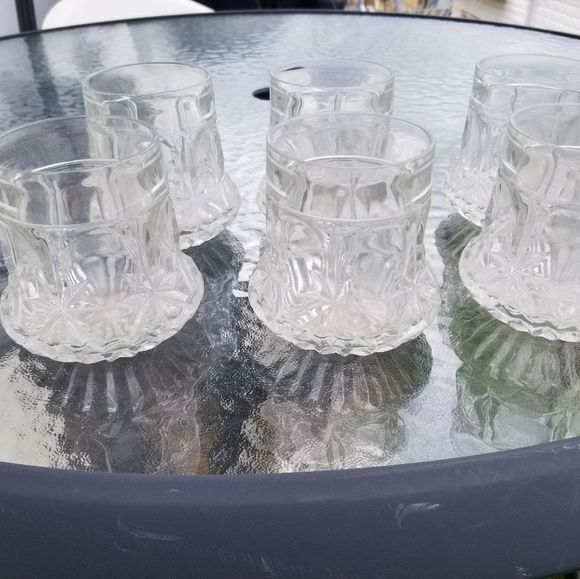 SET OF 6 VINTAGE PINWHEEL CRYSTAL SHORT GLASSES - Picture 1 of 4